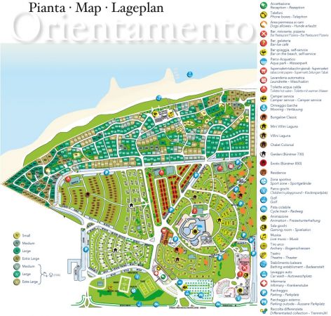Cartina turistica dettagliata con simboli e legenda.